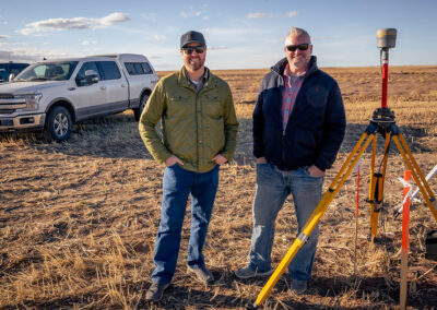 Thunder Plains principal investors Ryan Clement, left, and Will Edwards, right, on site of the Thunder Plains property.