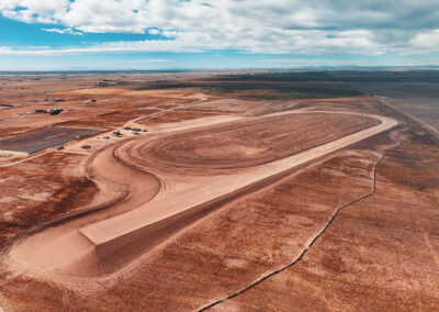 Aerial view of construction progress at Thunder Plains Park – Fall 2024