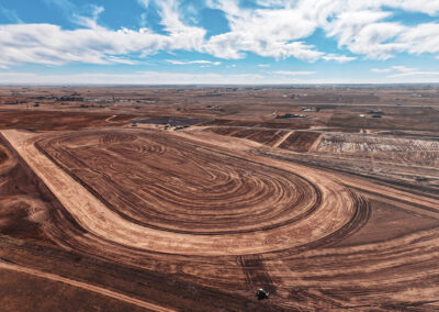 Aerial view of construction progress at Thunder Plains Park – Fall 2024